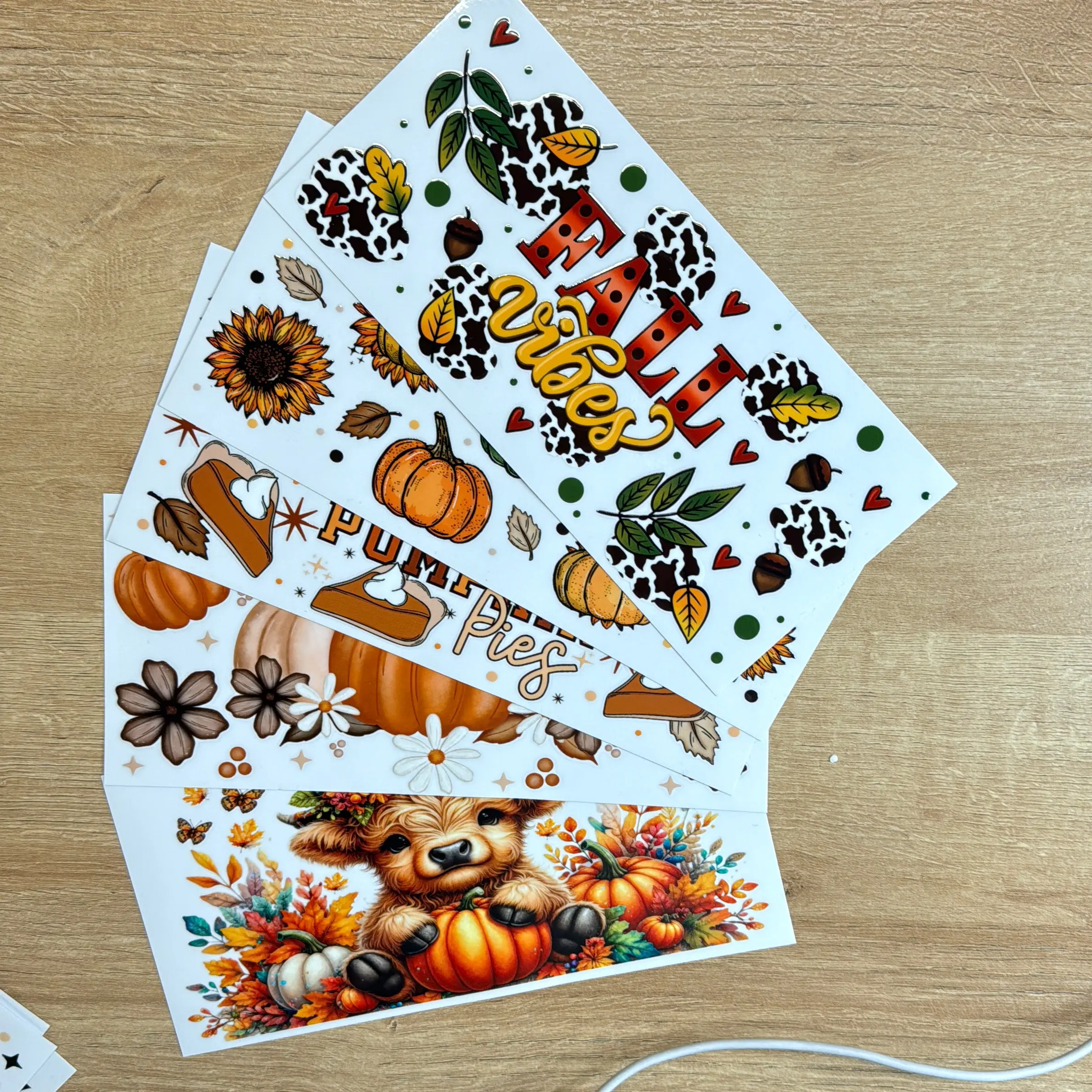 Fall vibes uvdtf cup wrap bundle