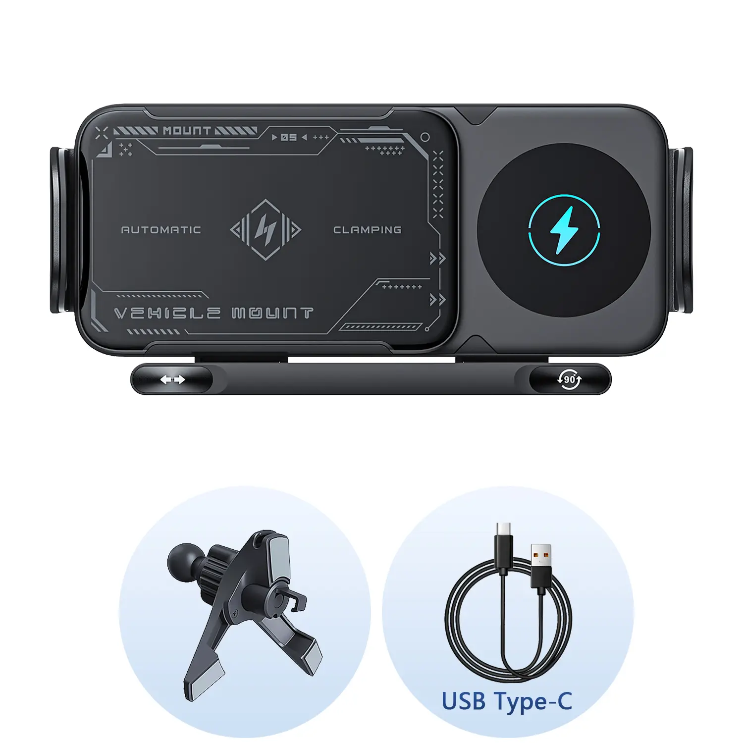 2025 NEW Upgraded Foldable Phone Wireless Charging Holder Car Air Vent Clip Phone Mount For Galaxy Z Fold 4 5 6 Straight Phone