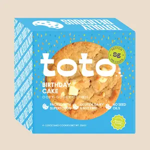 Birthday Cake 4-pack - Vegan White Chocolate Chips, Moist & Chewy Cookie Base, Gluten-Free, Dairy-Free, Soy-Free, Contains Almonds