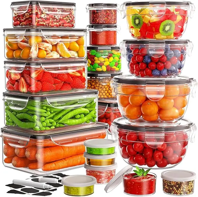 40PCS Food Storage Containers with Lids(20 Tubs & 20 Lids), Stackable & Nestable Meal Prep Containers for Kitchen Organization,Airtight