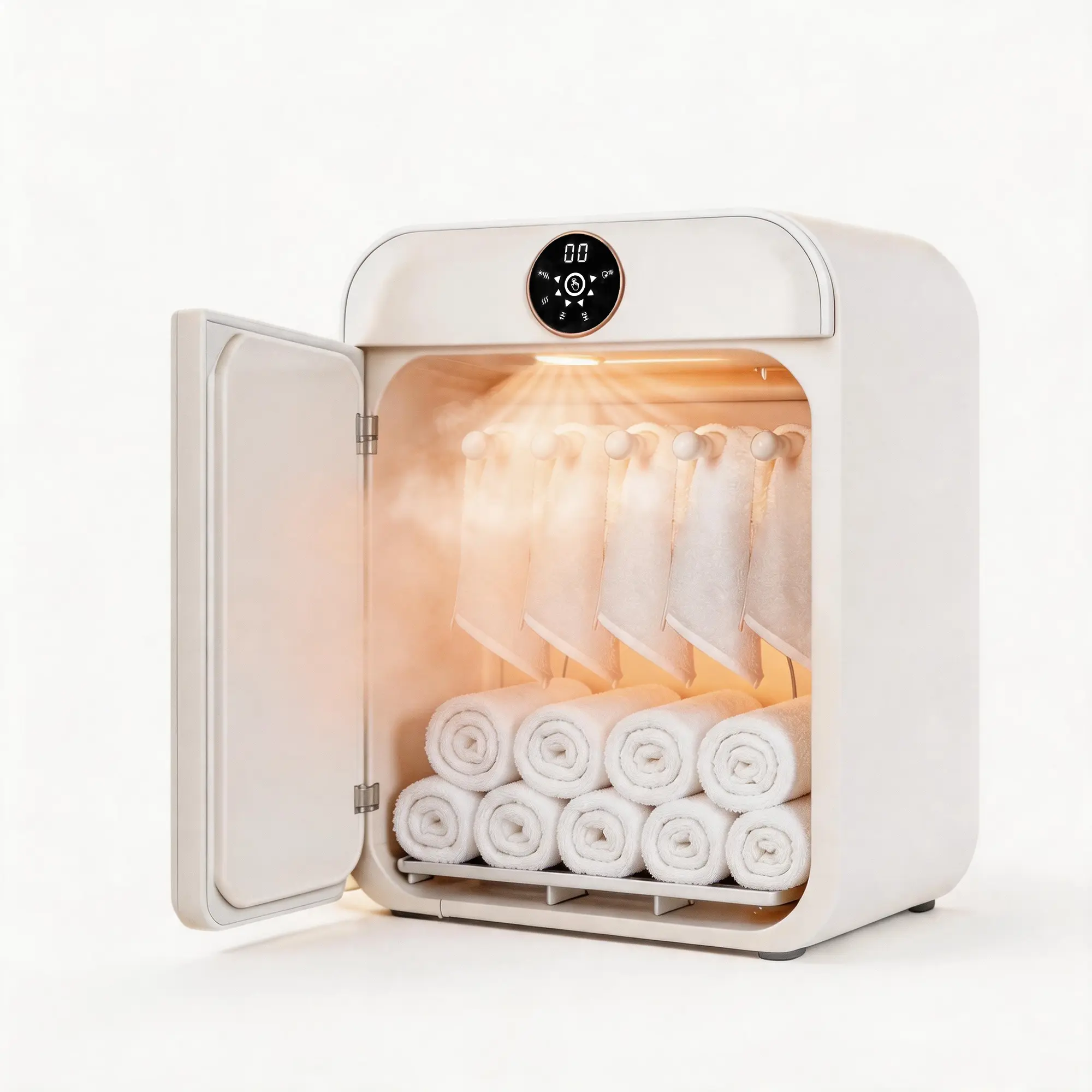 Mini Towel Sterilizer Dryer, 8L Side Load High Temp Steam Sanitizer & Constant Warm Dryer for Facial Towels, Bath Towels, Salon Cloths, Compact Countertop Bathroom Towel Warmer
