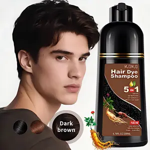Dark Brown instant 5 in 1 Hair Color Shampoo | Herbal Extracts | 6-8 Weeks Color Hold | Instant Dye & Conditioner | Sulfate-Free & Ammonia-Free| Restores Shine & Strength| Long-Lasting Salon Results at Home| 6.76 Fl Oz