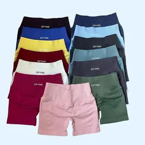 DFYNE Cross Waist High-Stretch Durable Impact Yoga Shorts Seamless Cut Design Natural Butt Lifting & Hip Sculpting Perfect for Fitness and Yoga
