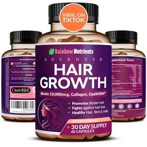 24-in-1 Advanced Hair Growth Vitamins | Biotin 10,000mcg, Collagen, Patented OptiMSM, goMCT, Saw Palmetto | Naturally Regrow Stronger & Healthier Hair, Skin and Nails | Stops Hair Loss | 30 Day Supply