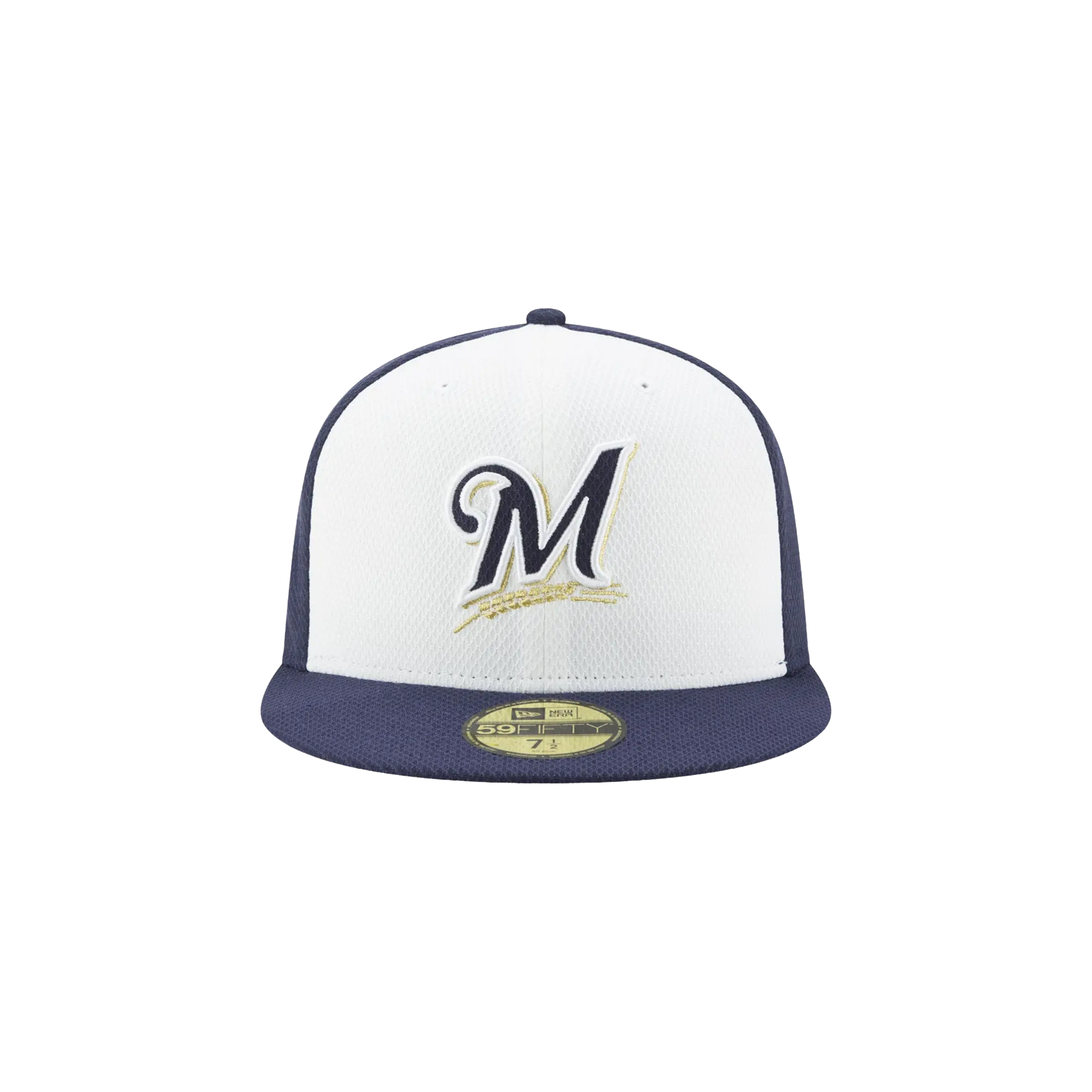 59FIFTY Milwaukee Brewers Diamond Era Fitted Hat "White and Purple / Purple - Brim" NE578
