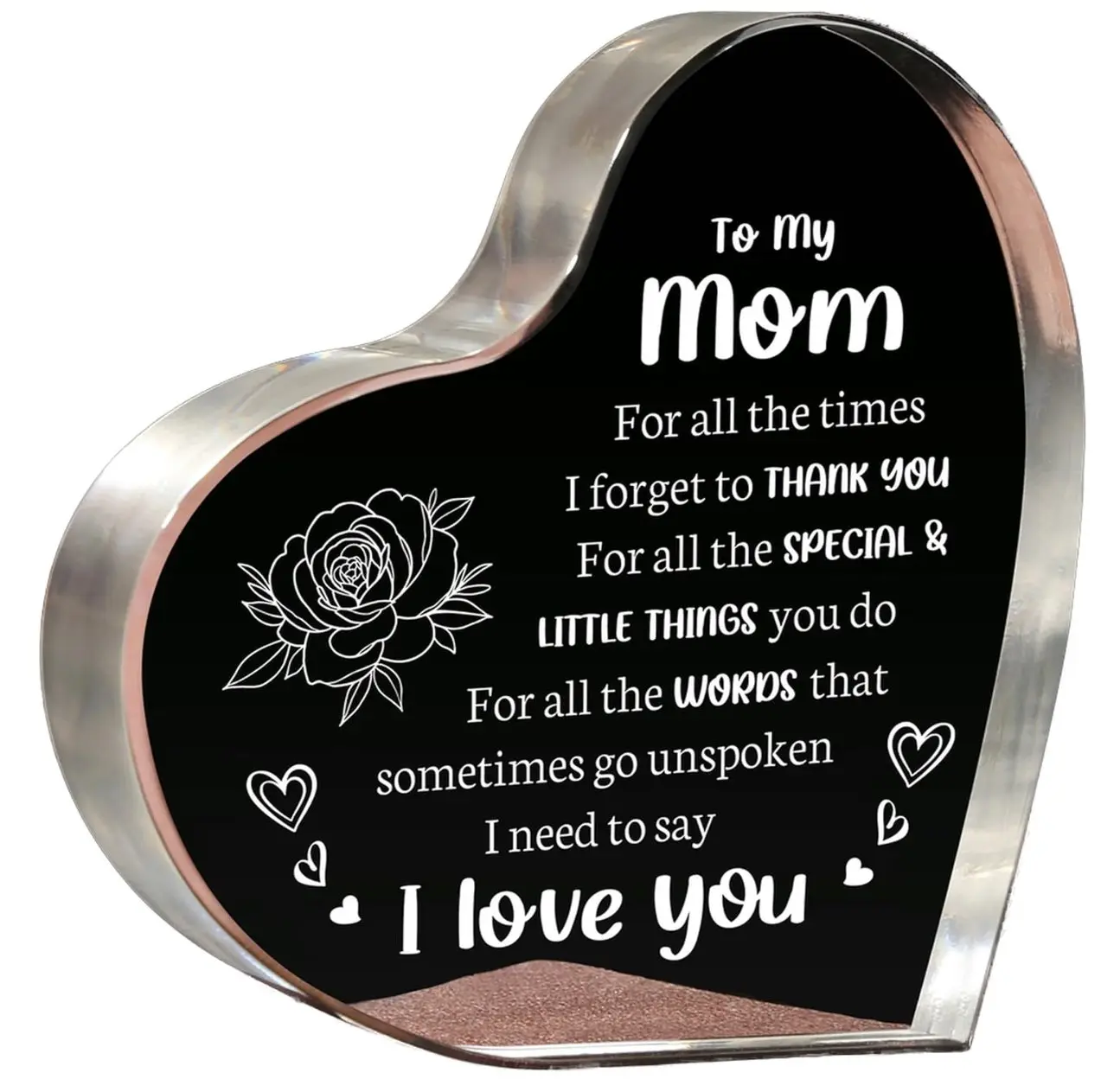 Gifts for Mom, Mom Birthday Gifts Mothers Day Gifts, Gifts to My Mom - Acrylic Keepsake 3.9x3.9 Inch - I Love You Mom Gifts from Son Daughter - Best Valentines Day Christmas Gift Ideas for Mom