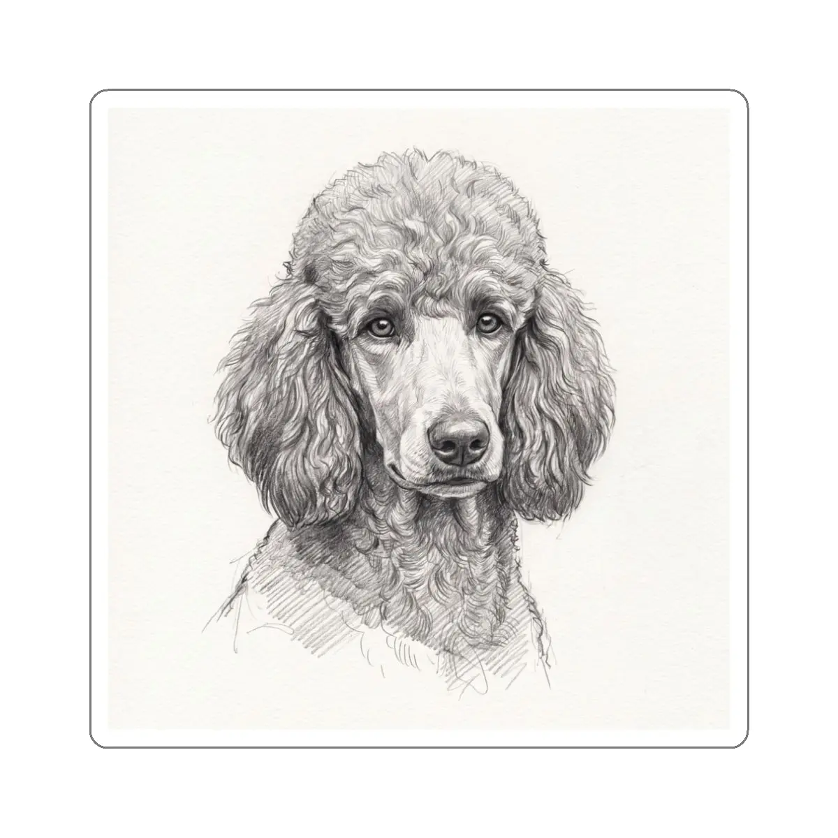 Poodle Graphite Portrait Die-Cut Sticker, Pet Owner Decor, Dog Mom Gift | Tritan