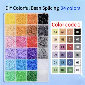 12000pcs Fuse Beads, 2.6mm, 24 Colors, DIY Puzzle Craft Decorations, High-Quality Melting Beads for Handicrafts, Christmas & Birthday Gifts, Essential for Beginners' Handmade Projects, Unlimited AI Creativity