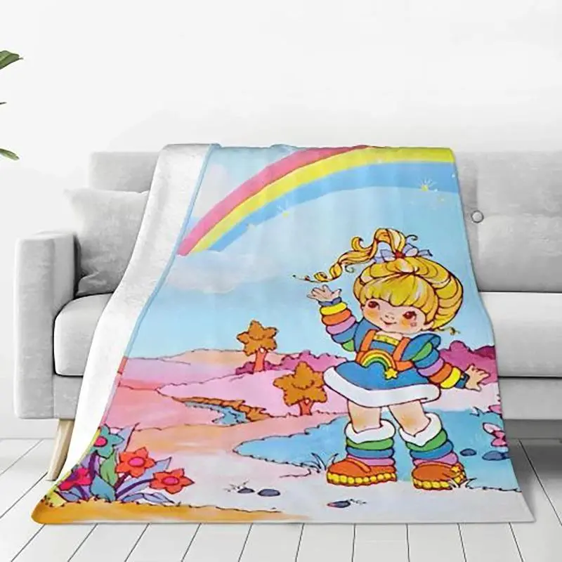 Cute Cartoon Movie Girl Flannel Blanket - Ultra Soft Plush, Cozy Warm Throw Quilt for Bedroom Couch, Kawaii Animation Style Decor & Birthday Gift for Kids Teens, Flannel Blankets