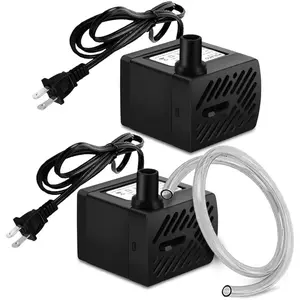 2 count Mini Fountain Pump (50GPH 3W), Ultra Quiet Submersible Water Pump for Aquarium, Small Fish Tank, Pet Water Fountain, Tabletop Fountains, Water gardens and Hydroponic Systems