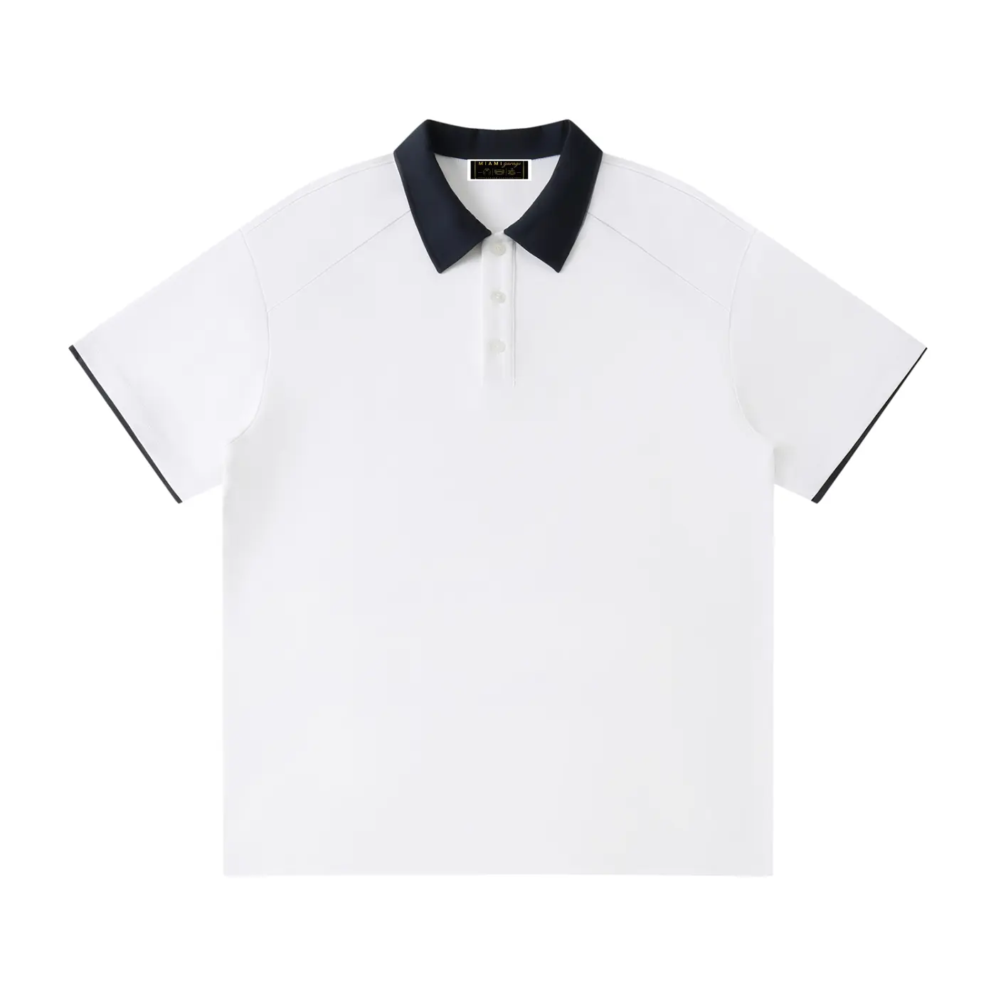 Men's Casual Polo Shirt with Contrast Collar and Raglan Sleeves, Sporty Loose-Fit Cotton Blend Top for Summer Streetwear, Preppy, Outdoor