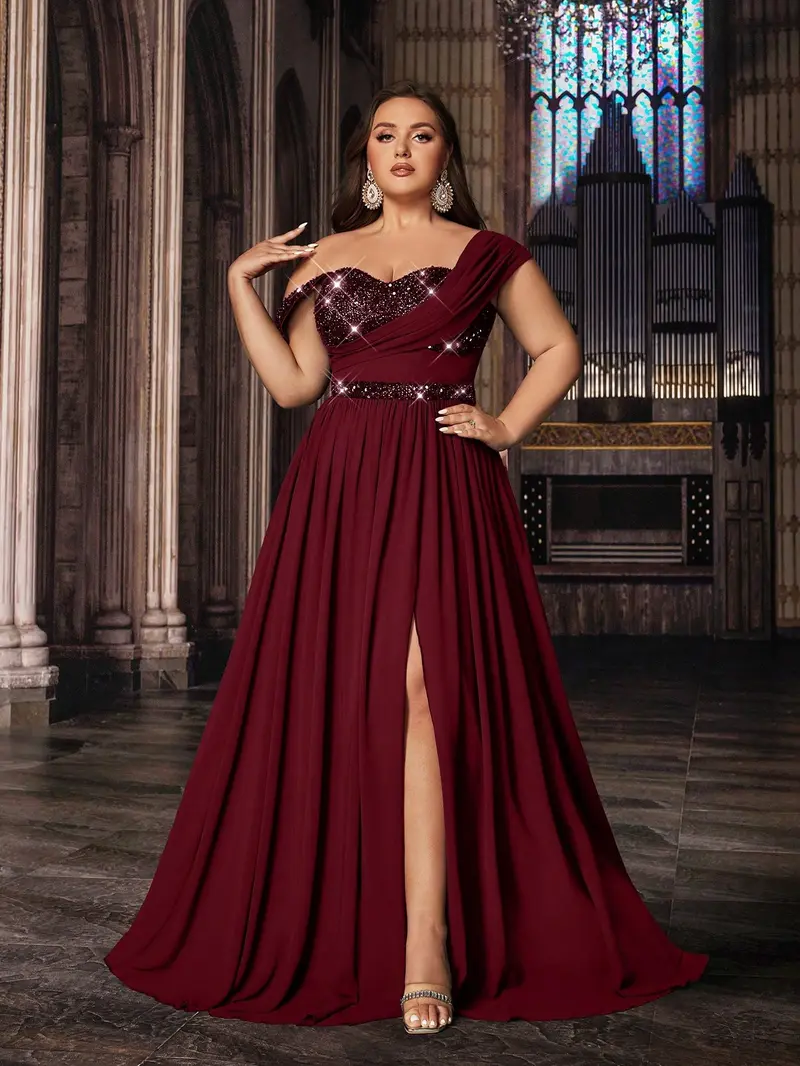 plus size dress elegant burgundy - TikTok Shop plus size dress elegant burgundy - TikTok Shop