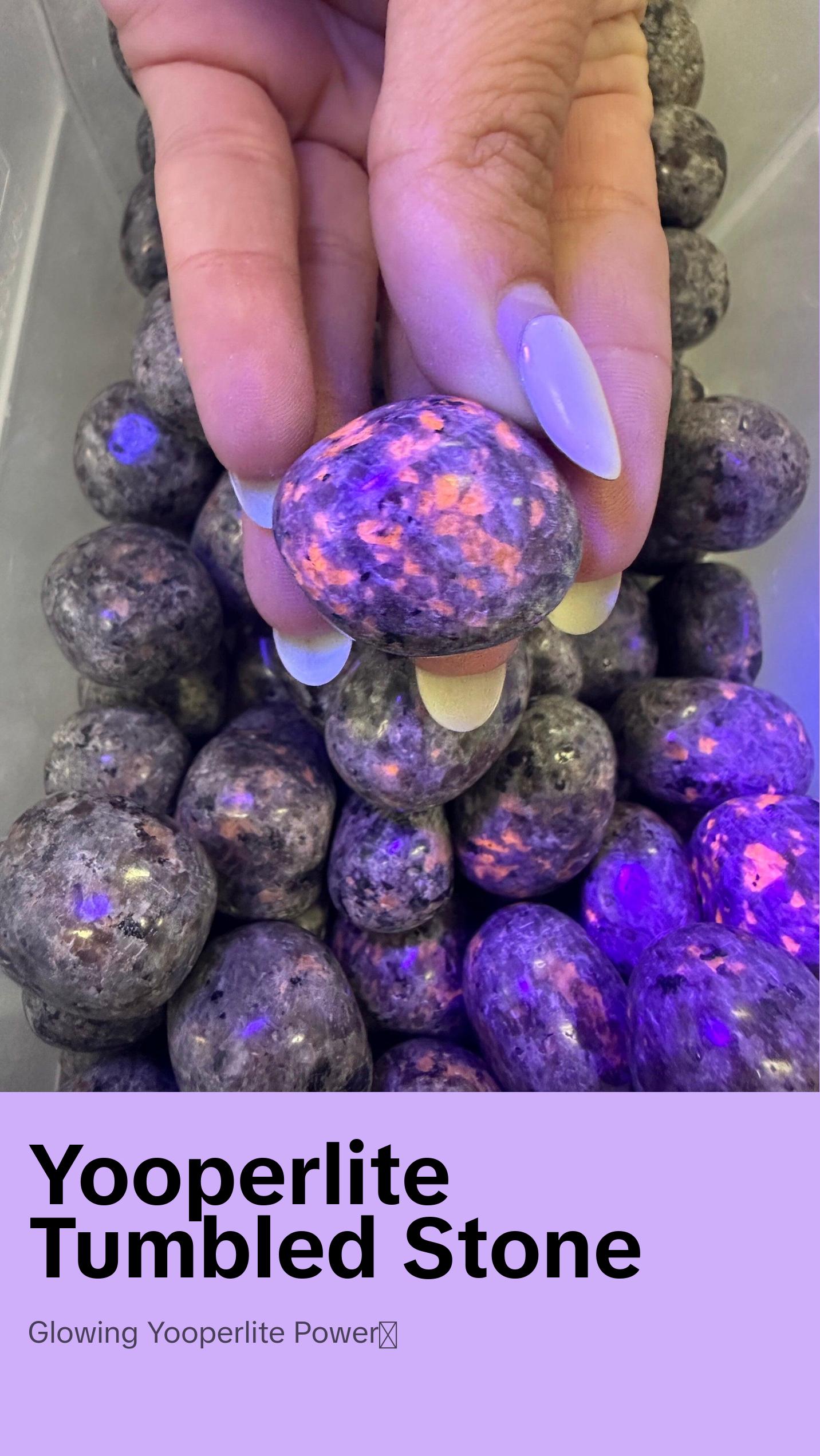 Yooperlite Tumbled Stone - Tumbled Yooperlite - Yooperlite Tumbles - Polished Yooperlite Crystal w/ UV Reactive Sodalite - Rare!