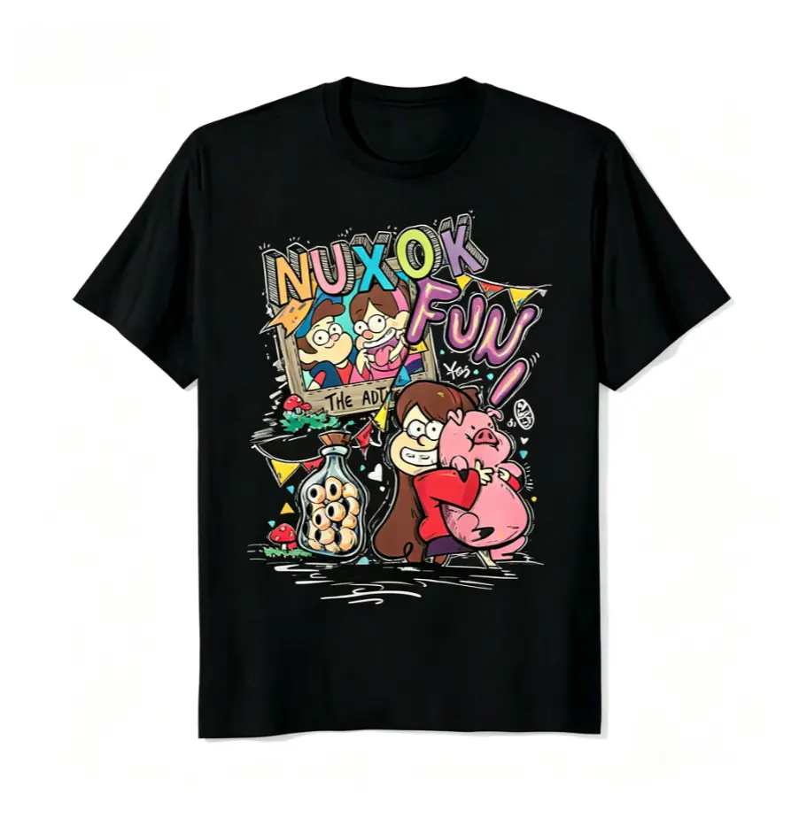 Women's Cartoon Graphic T-Shirt - 100% Cotton, Unisex, Short-Sleeve Casual Tee cartoon graphic tee, street‑wear shirt, comfy cotton short sleeve