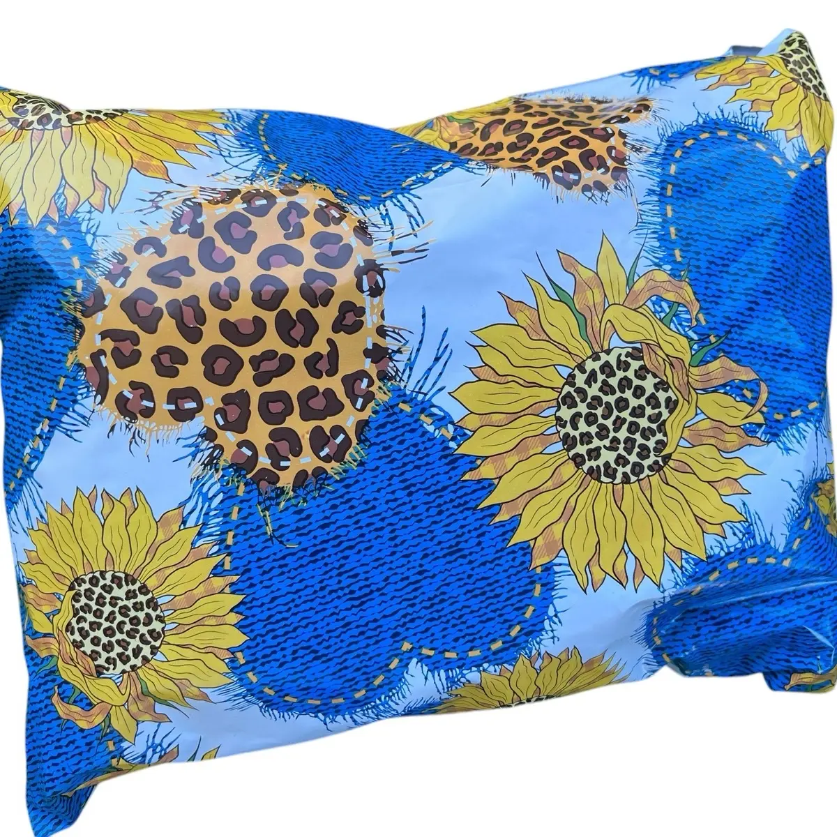 19x24 sunflower denim heart poly mailers qty 50
