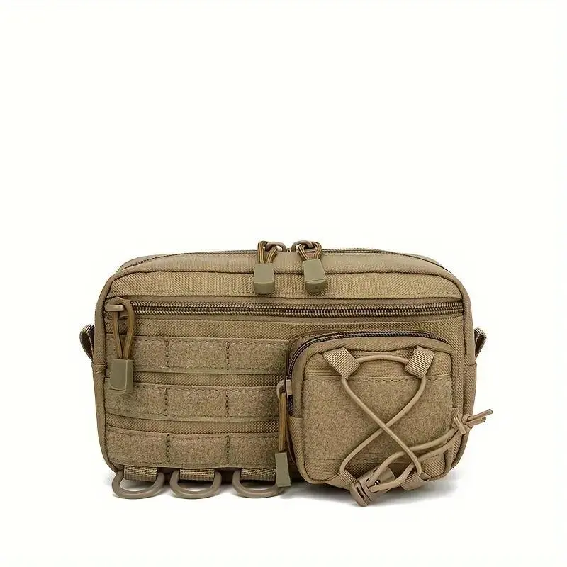 Durable Tactical Edc Kit with Molle System, Compact Nylon Waist Bag, Zippered Pockets, Portable for Travel and Outdoor Use, Durable Outdoor Hiking