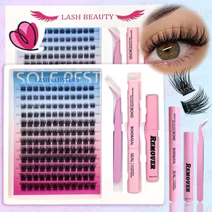 Solepest Natural False Eyelash Kit, 8-12mm Single Lashes, 144pcs, Includes Glue, Remover, Tweezers, DIY at Home, Fine and Natural Look