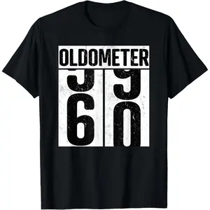 100% Cotton 60 - 60th Birthday Oldometer T-Shirt