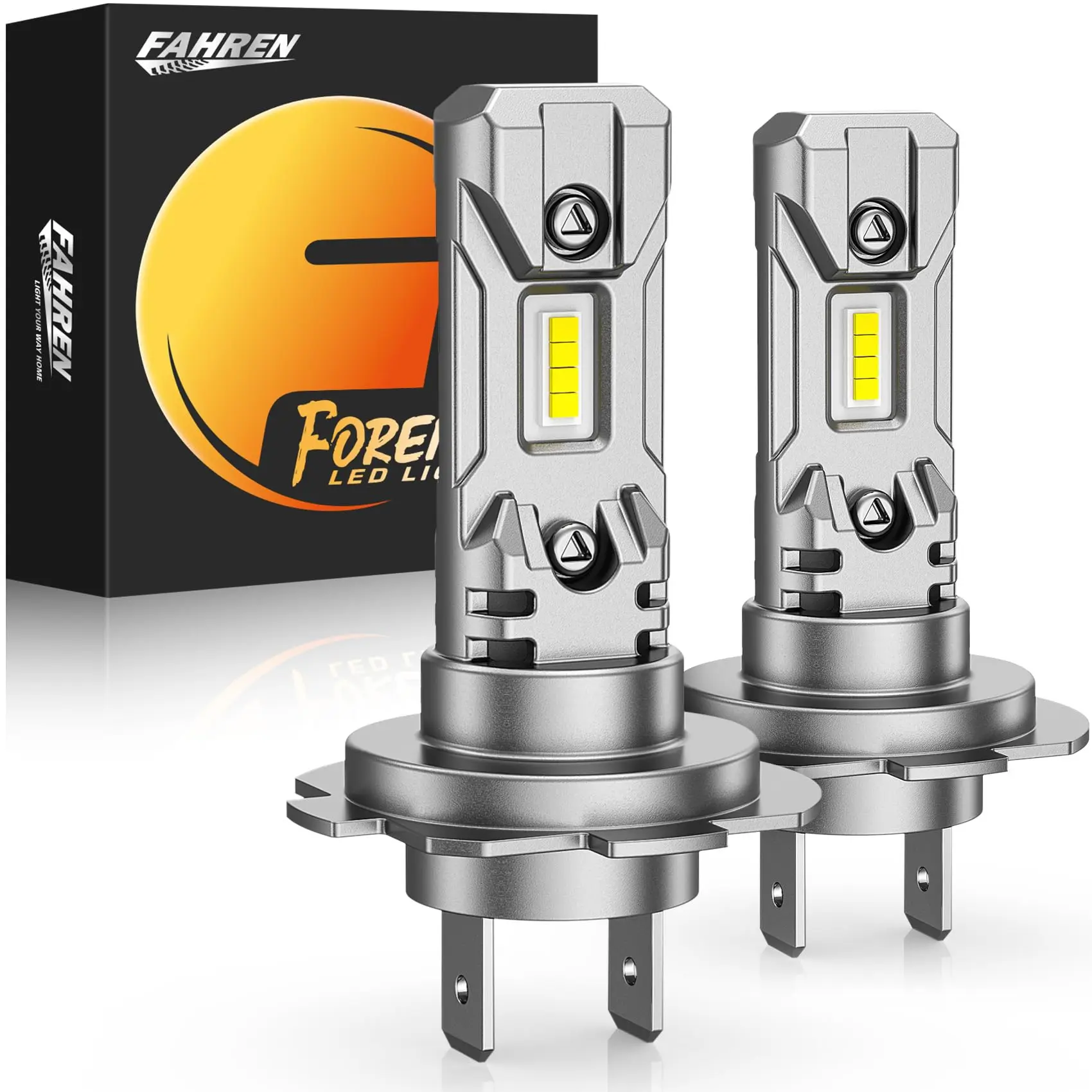 Fahren H7 Light Bulb, Super Bright 6500K, No Adapter Required 1:1 Mini Size H7 Fog Light Bulb