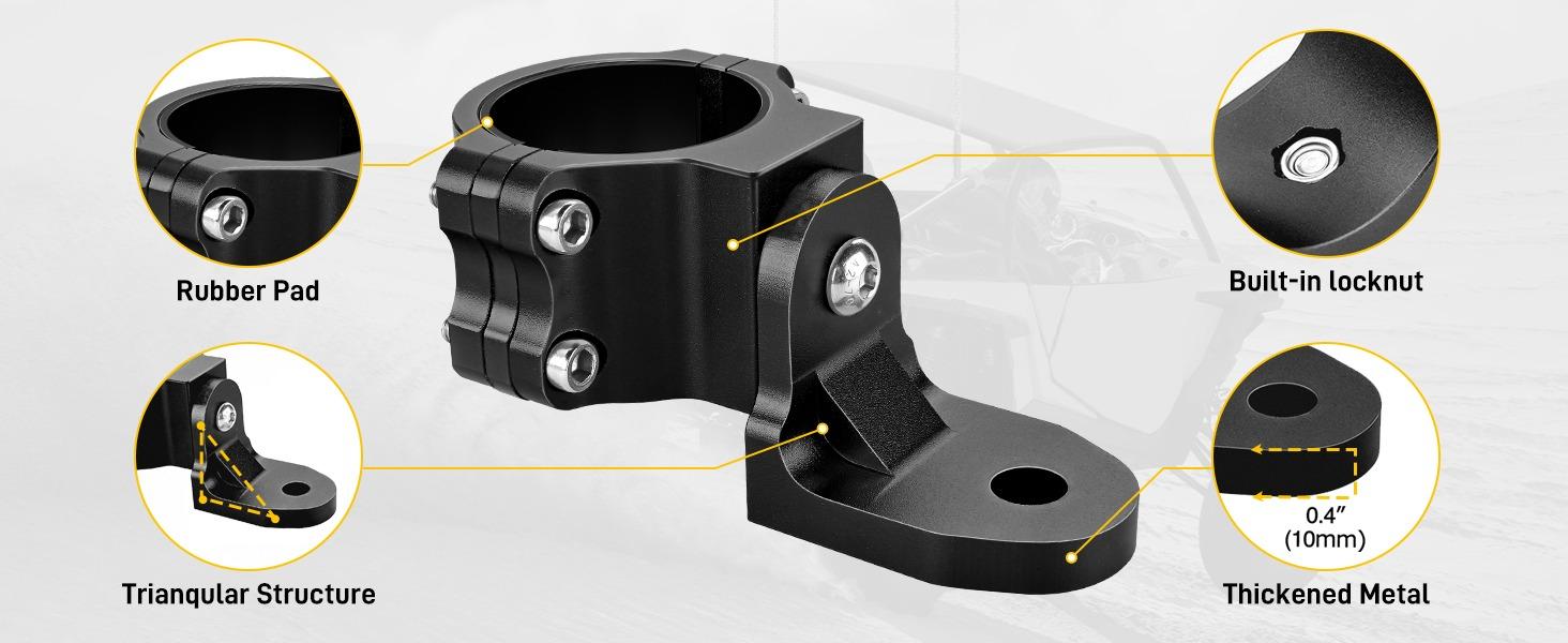 Nilight 1PC UTV Flag Antenna Mount Whip Light Mounting Bracket Black Adjustable Heavy Duty for 1.5 to 1.75inch 1.75 to 2inch for Polaris RZR Ranger Can Am Maverick X3 Talon