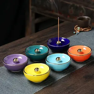 Colorful Ceramic Incense Burner, 6 Counts/set Creative Incense Burner, Incense Stick Holder for Home Decor, Aromatherapy Ornament