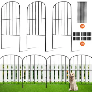 VEVOR Garden Fence, TikTokShopBlackFriday, 24in(H) x30ft(L) Animal Barrier Fence, Underground Decorative Garden Fencing with 2 Inch Spike Spacing, Metal Dog Fence for the Yard and Outdoor Patio, 28 Pack