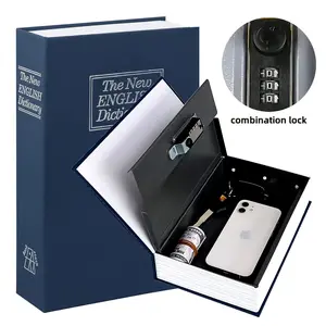 Book Money Box with Password Lock, 1 Count Hidden Secret Storage Box, Safe for Cash, Jewelry, Passports, Valuables, Secure Lock Box for Home, Office, Travel, Mechanical Box