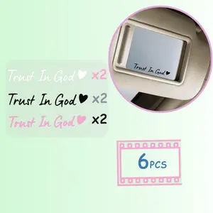 6pcs Trust in God Car Rearview Mirror Sticker, Car RearviewMirror Decal, Inspirational Vinyl Sticker, ldeal Christian Gift