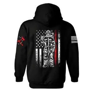 Firefighter Thin Red Line American flag Hoodie | Thin Red Line | Firefighter Hoodie | American flag Firefighter Hoodie | Unisex Hoodie