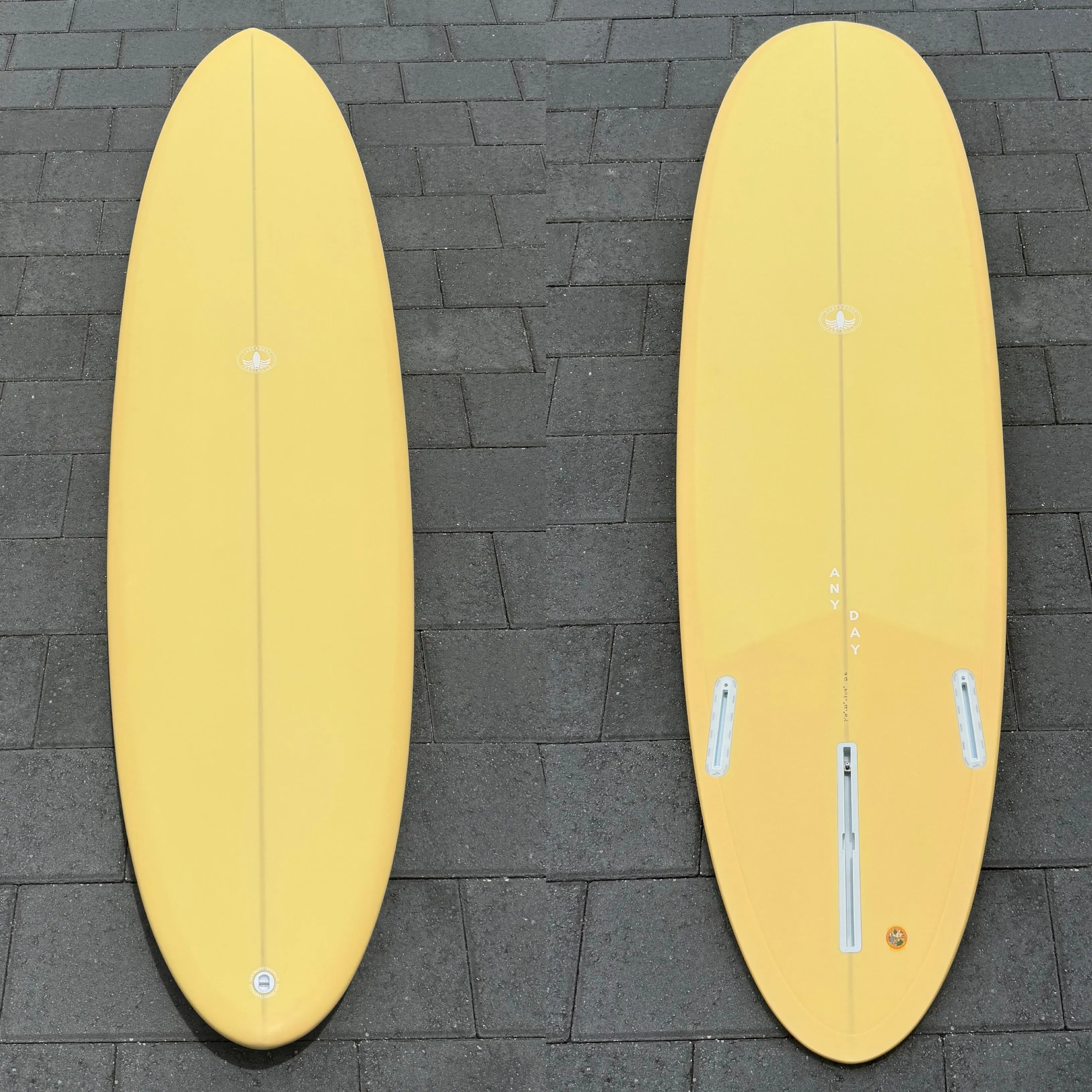 7’10” ANY DAY Mid Length Surfboard – Yellow - 62.4L