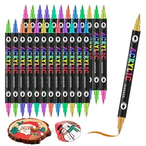 Acrylic Paint Marker Set 48/60/84 Colors Dual Tip Art Supplies, Great for Rock Painting Canvas Wood DIY Crafts