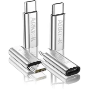 USB-C Male to Lightning Female Adapter Convert Lightning to USB Type C Cable for iPhone 17 16 Series AirPods 4 Pro 2 Galaxy S24 Series Google Pixel 9 - Charging Only (4 Pack)