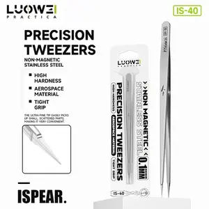 Luowei IS-40 Non-magnetic Tweezers Pointed Micrometer IC Tweezers  Anti-adsorption Precision Electronic Component Flying Wire