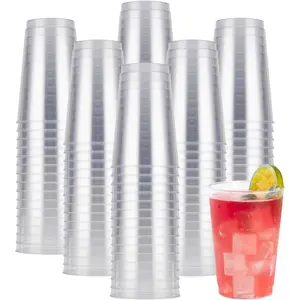 200 count 12oz Clear Plastic Cups for Party, Disposable Clear Cups,  Glasses for Wedding, Thanksgiving, Christmas, Parties