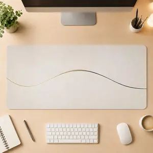 1pc Non-Slip Wrist Rest Mouse Pad with Wave Design Desk Mat - Suitable for Office Computer, Compatible for PC, Laptop, Tablet, Smartphone, Modern Minimalist Wave Desk ( Base &)