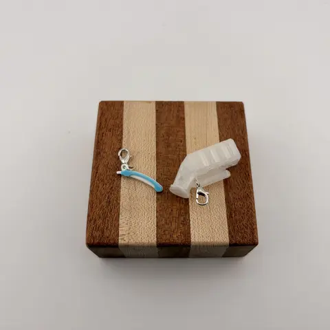 Funny nurse badge reel charms - Cooter Canoe and Urinal for CAUTI champion