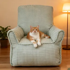 Colourtree Green Cat Couch, Removable & Washable Cover, Fabric Pet Sofa for Indoor Cats and Small Dogs