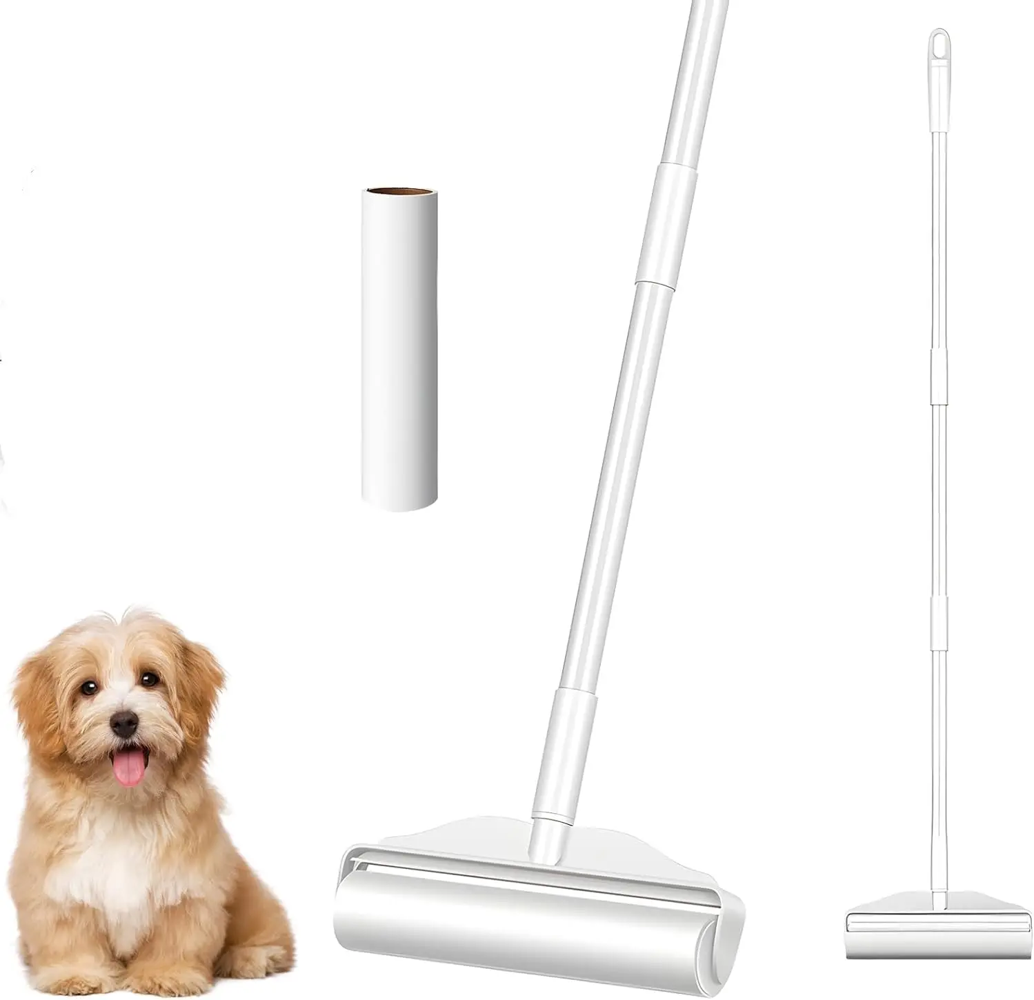Lint Roller for Pet Hair – 9.45" Extra Wide Sticky Roller with 3 Refills & Long Handle | Heavy Duty Fur Remover for Couch, Carpet, Bed, Clothes | Large-Surface Lint Brush for Dog Cat Hair