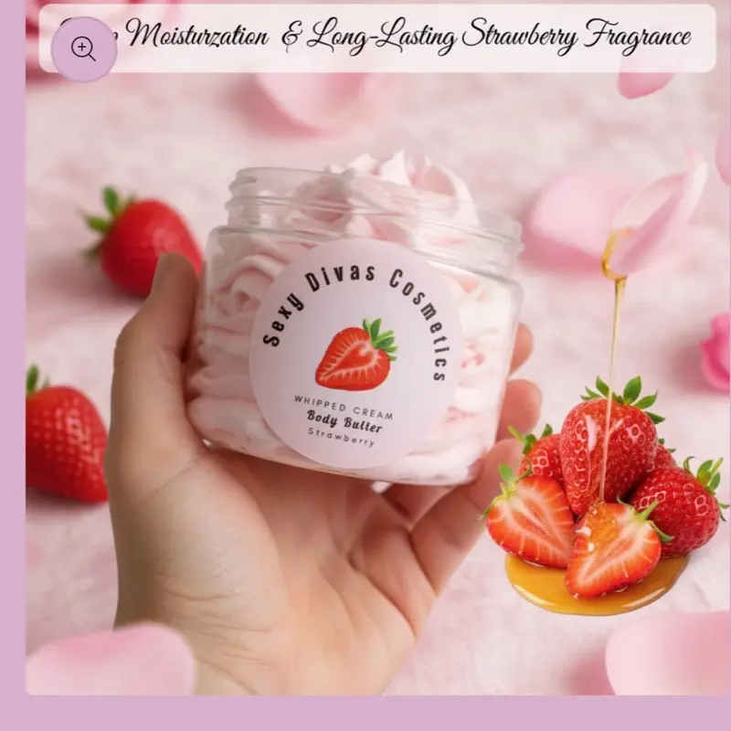 Sexy Divas Cosmetics Whipped Cream Body Butter Strawberry for the Body 4/oz