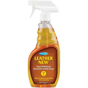 Leather New Easy-Polishing Glycerine Saddle Soap and Leather Saddle Cleaner, Protects and Preserves Leather, Cleans, Conditions and Polishes, 16 Oz.