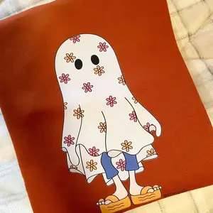 Lizzie McGhost 90s Halloween Rust Crewneck Sweatshirt