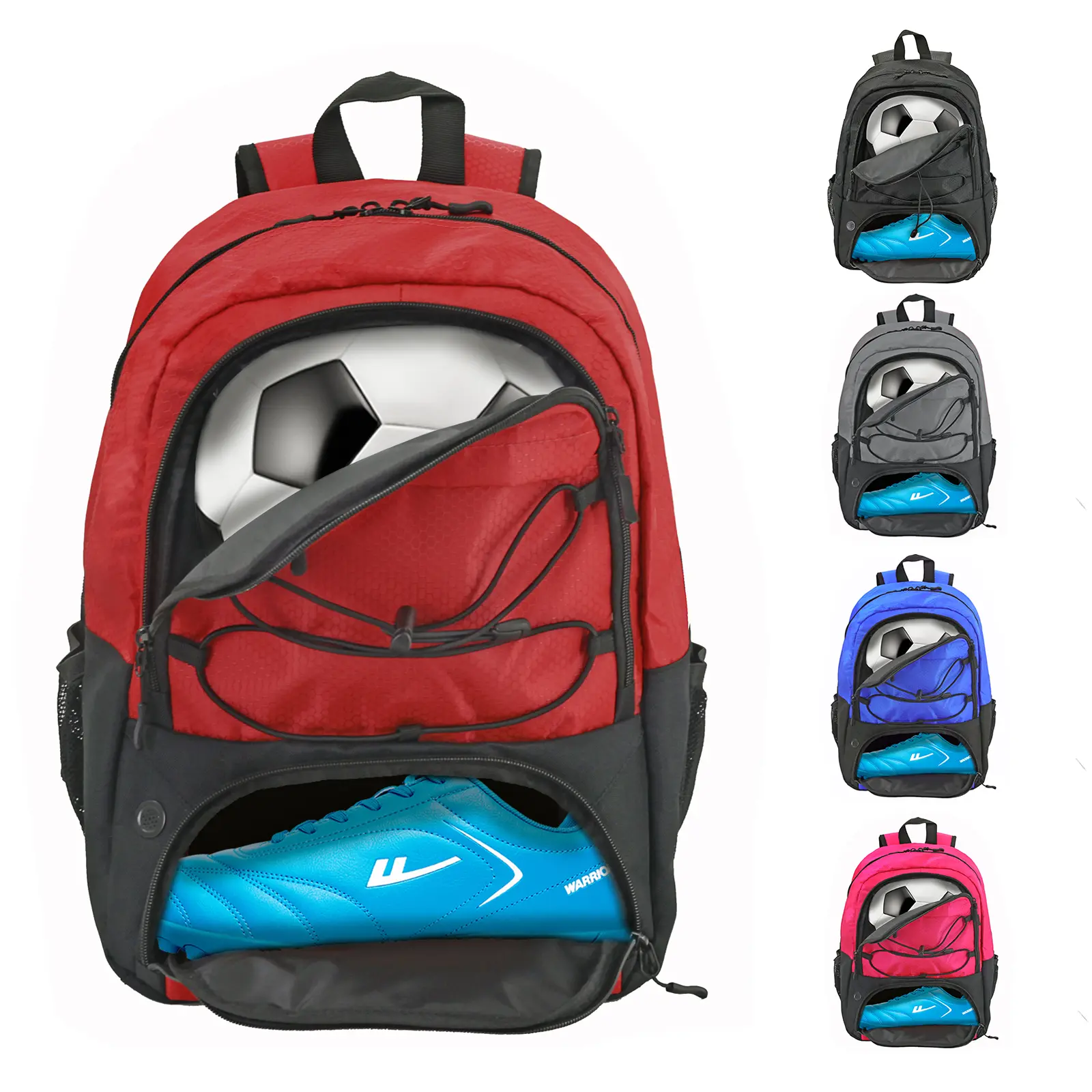 DAFISKY Soccer Backpack, Soccer Bags with Ball Holder & Shoes Compartment, Water Resistant Backpack for Basketball Volleyball Football