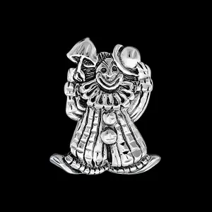 Circus Clown Pendant • 925 Sterling Silver • Diamond Cut • Handmade Jewelry