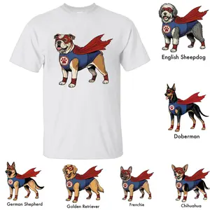 Superhero Dog T-Shirt, Funny Dog Lover Graphic Tee, Cute Pet Hero Shirt for Men and Women