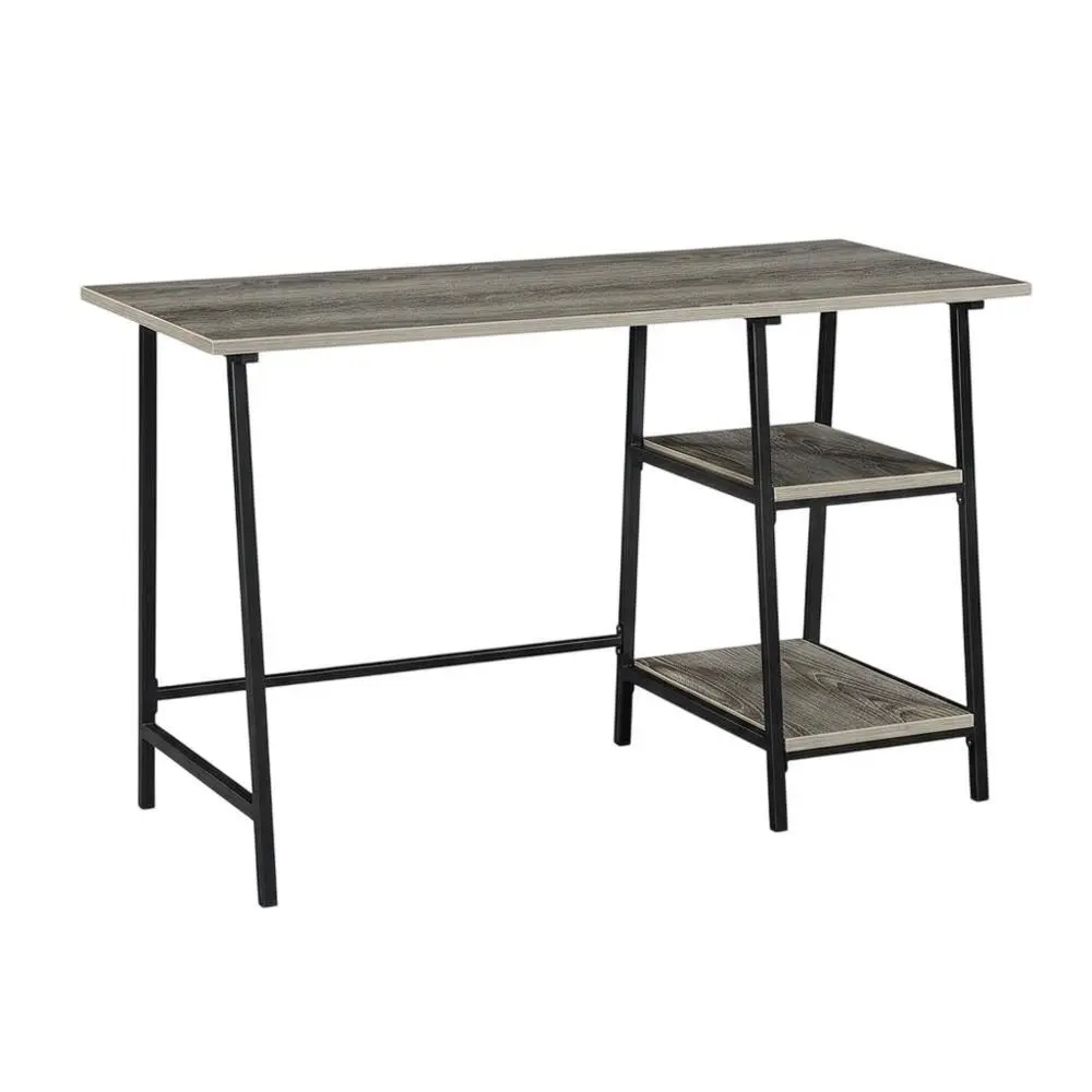 Modern Trestle Desk With Removable Shelves In Metal And Wood