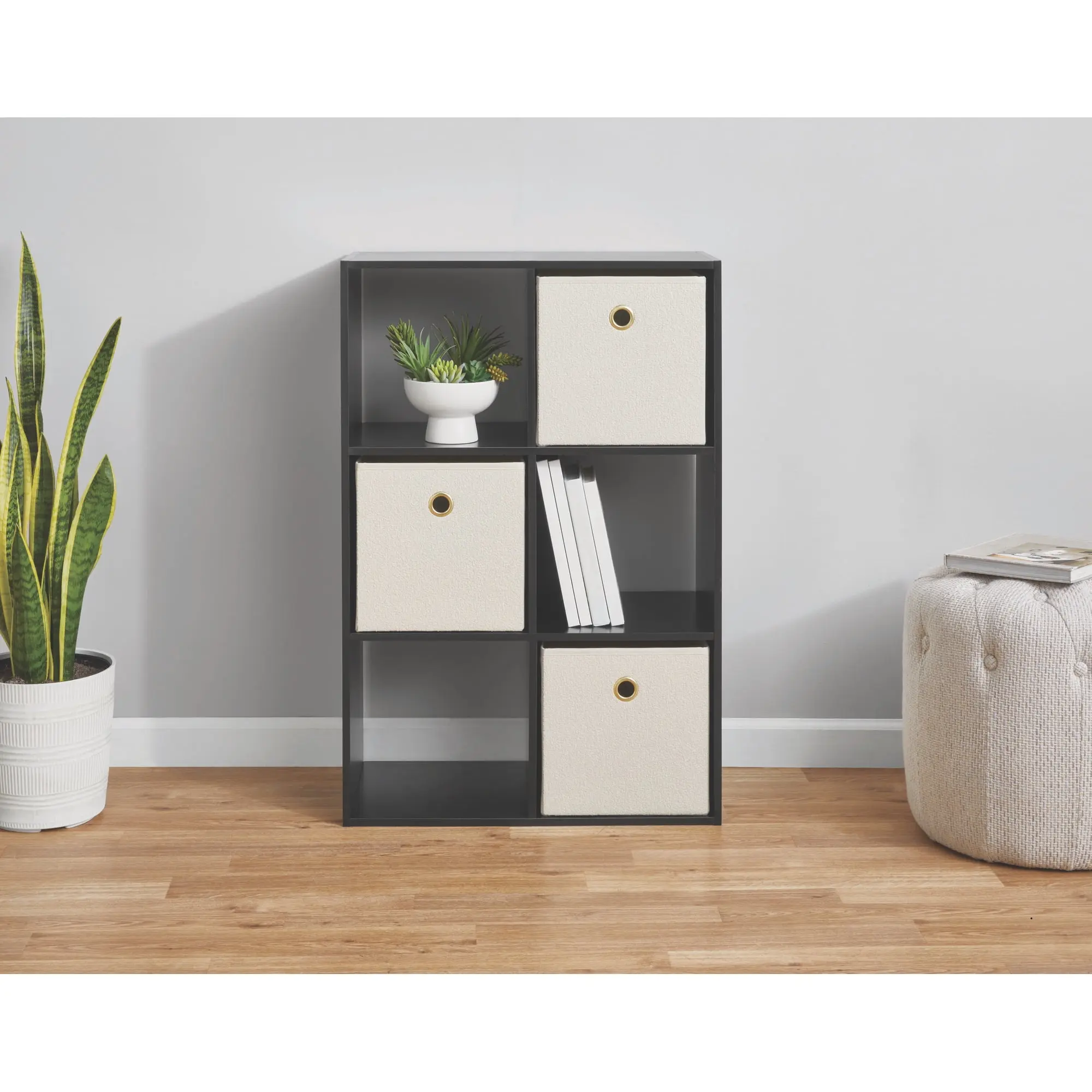 Mainstays 6 Cube Storage Organizer, Black