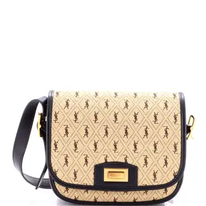 Pre-owned Yves Saint Laurent material Messenger Bags Saint Laurent Flap Satchel Monogram All Over Canvas and Leather Small by Rebag