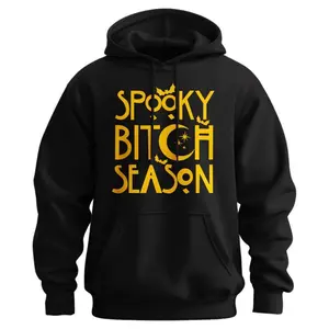 Spooky Bitch Season Hoodie - Halloween Themed - Women's Pullover Hoodie - Long Sleeve - Casual Comfort Cotton Womenswear Breathable