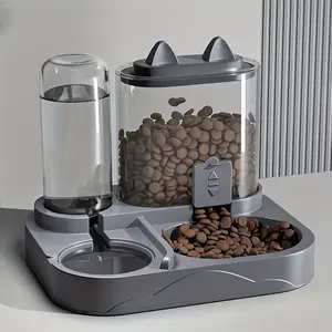 Automatic Pet Feeder Dry Wet Separation, 2-In-1 Large Capacity Water & Food Dispenser, Transparent Plastic, No Battery Needed, Cat Dog