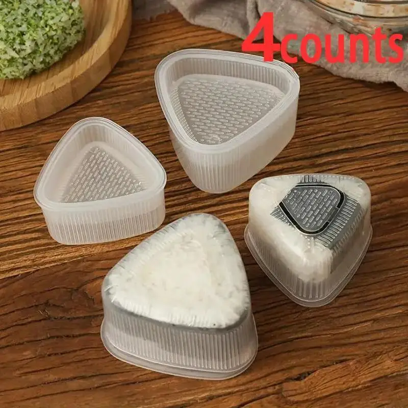 Transparent Triangle Onigiri Molds (4 Counts), Rice Ball Makers, Kitchen Gadgets and Kitchen Mold Bowl Accessories for Home Cooking